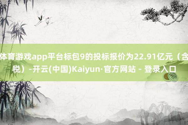 体育游戏app平台标包9的投标报价为22.91亿元（含税）-开云(中国)Kaiyun·官方网站 - 登录入口