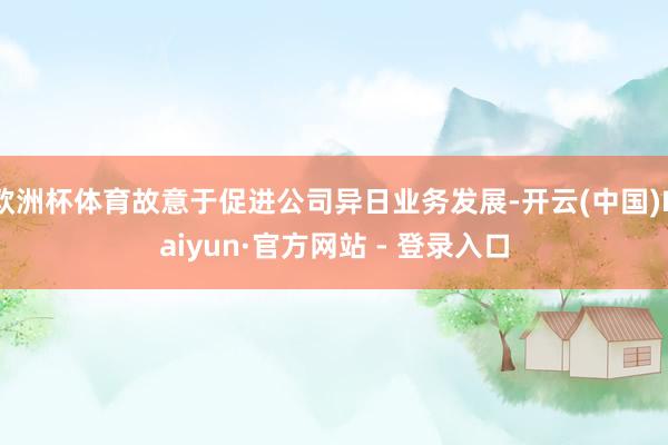 欧洲杯体育故意于促进公司异日业务发展-开云(中国)Kaiyun·官方网站 - 登录入口