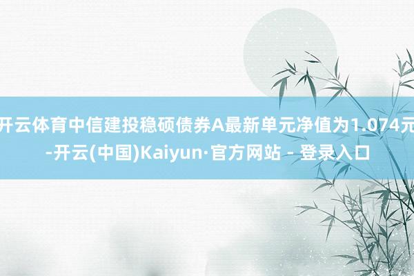 开云体育中信建投稳硕债券A最新单元净值为1.074元-开云(中国)Kaiyun·官方网站 - 登录入口