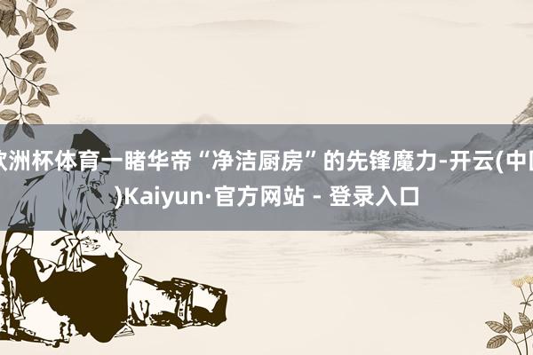 欧洲杯体育一睹华帝“净洁厨房”的先锋魔力-开云(中国)Kaiyun·官方网站 - 登录入口