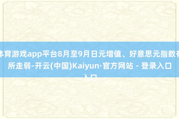 体育游戏app平台8月至9月日元增值、好意思元指数有所走弱-开云(中国)Kaiyun·官方网站 - 登录入口