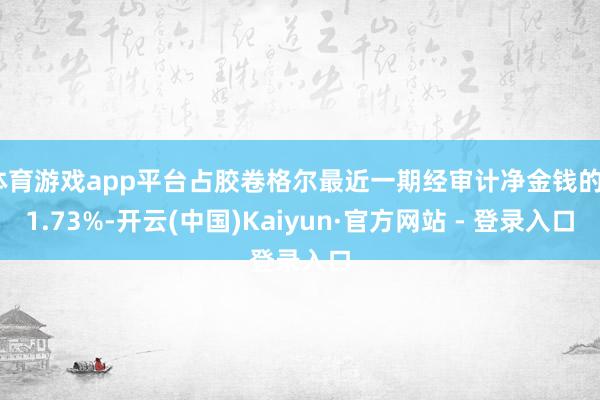 体育游戏app平台占胶卷格尔最近一期经审计净金钱的21.73%-开云(中国)Kaiyun·官方网站 - 登录入口