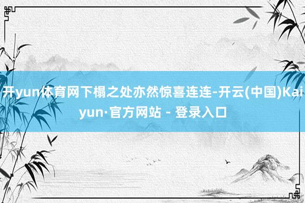 开yun体育网下榻之处亦然惊喜连连-开云(中国)Kaiyun·官方网站 - 登录入口