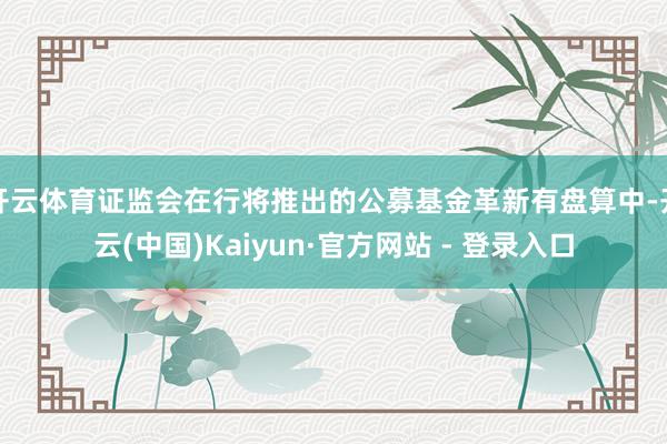 开云体育证监会在行将推出的公募基金革新有盘算中-开云(中国)Kaiyun·官方网站 - 登录入口