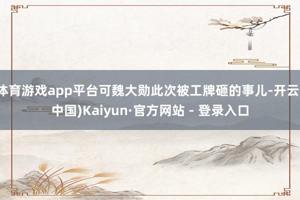 体育游戏app平台可魏大勋此次被工牌砸的事儿-开云(中国)Kaiyun·官方网站 - 登录入口
