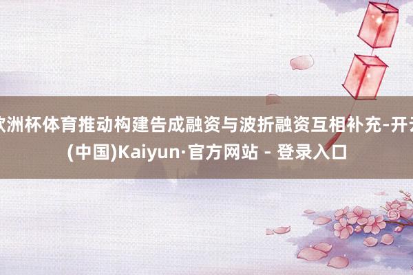欧洲杯体育推动构建告成融资与波折融资互相补充-开云(中国)Kaiyun·官方网站 - 登录入口