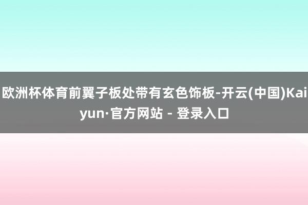 欧洲杯体育前翼子板处带有玄色饰板-开云(中国)Kaiyun·官方网站 - 登录入口
