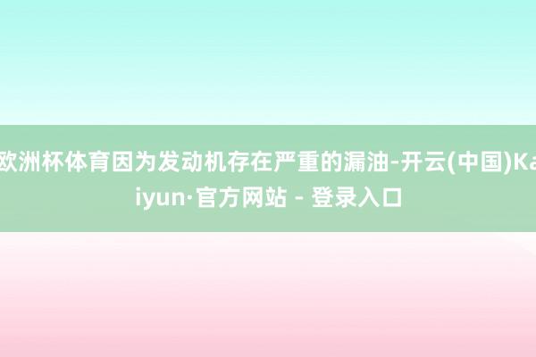 欧洲杯体育因为发动机存在严重的漏油-开云(中国)Kaiyun·官方网站 - 登录入口