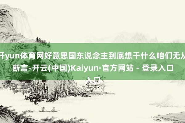 开yun体育网好意思国东说念主到底想干什么咱们无从断言-开云(中国)Kaiyun·官方网站 - 登录入口