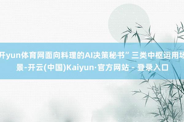 开yun体育网面向料理的AI决策秘书”三类中枢运用场景-开云(中国)Kaiyun·官方网站 - 登录入口