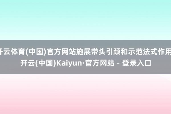 开云体育(中国)官方网站施展带头引颈和示范法式作用-开云(中国)Kaiyun·官方网站 - 登录入口