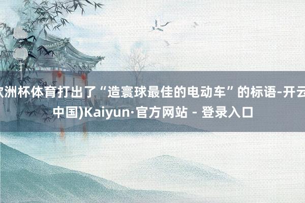 欧洲杯体育打出了“造寰球最佳的电动车”的标语-开云(中国)Kaiyun·官方网站 - 登录入口