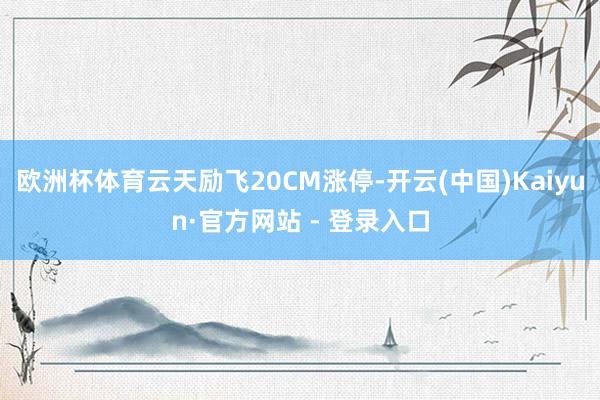 欧洲杯体育云天励飞20CM涨停-开云(中国)Kaiyun·官方网站 - 登录入口