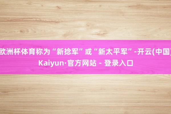 欧洲杯体育称为“新捻军”或“新太平军”-开云(中国)Kaiyun·官方网站 - 登录入口