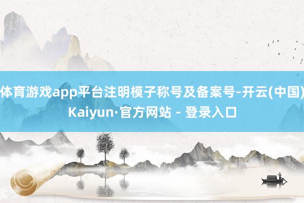 体育游戏app平台注明模子称号及备案号-开云(中国)Kaiyun·官方网站 - 登录入口