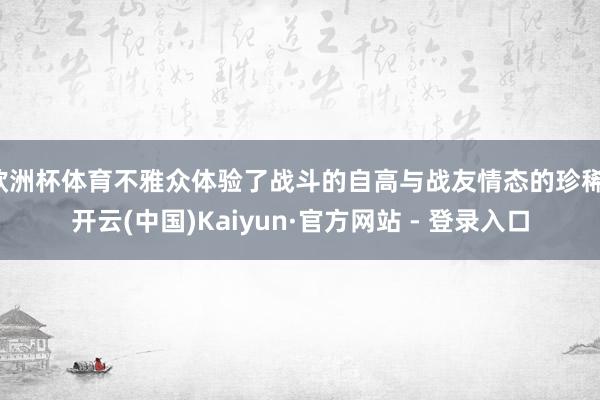 欧洲杯体育不雅众体验了战斗的自高与战友情态的珍稀-开云(中国)Kaiyun·官方网站 - 登录入口