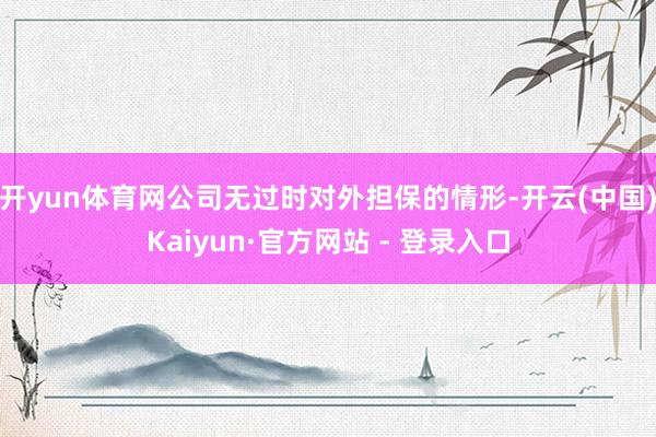 开yun体育网公司无过时对外担保的情形-开云(中国)Kaiyun·官方网站 - 登录入口