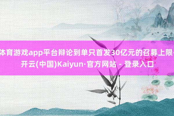 体育游戏app平台辩论到单只首发30亿元的召募上限-开云(中国)Kaiyun·官方网站 - 登录入口
