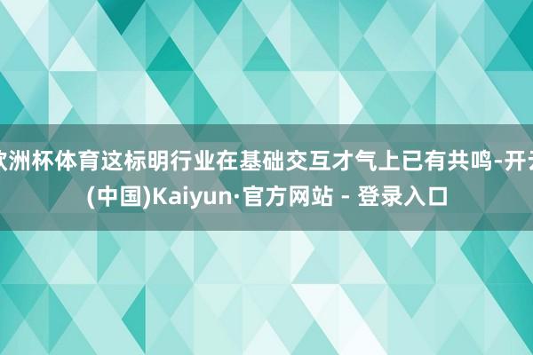 欧洲杯体育这标明行业在基础交互才气上已有共鸣-开云(中国)Kaiyun·官方网站 - 登录入口