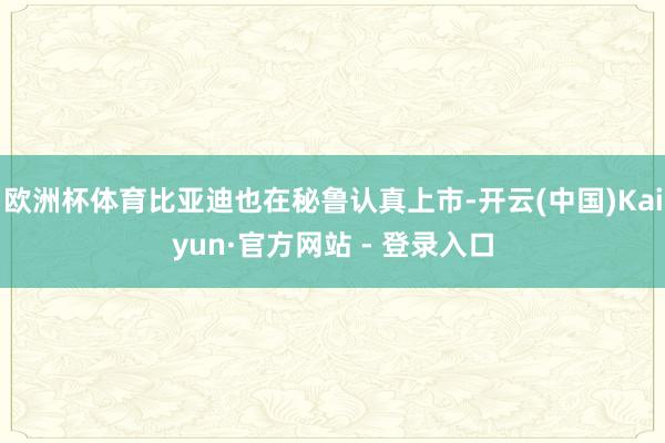 欧洲杯体育比亚迪也在秘鲁认真上市-开云(中国)Kaiyun·官方网站 - 登录入口