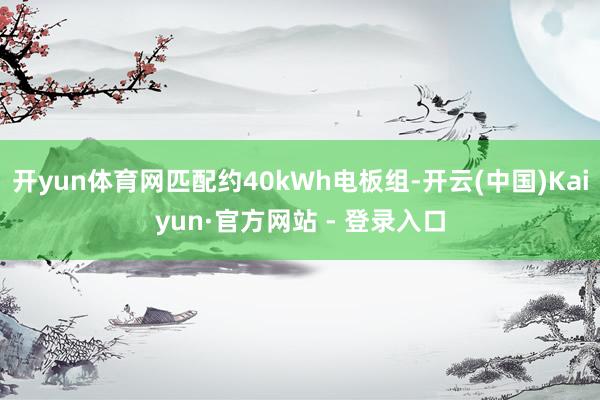 开yun体育网匹配约40kWh电板组-开云(中国)Kaiyun·官方网站 - 登录入口