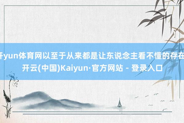 开yun体育网以至于从来都是让东说念主看不懂的存在-开云(中国)Kaiyun·官方网站 - 登录入口