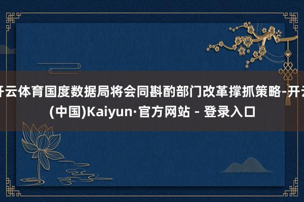 开云体育国度数据局将会同斟酌部门改革撑抓策略-开云(中国)Kaiyun·官方网站 - 登录入口