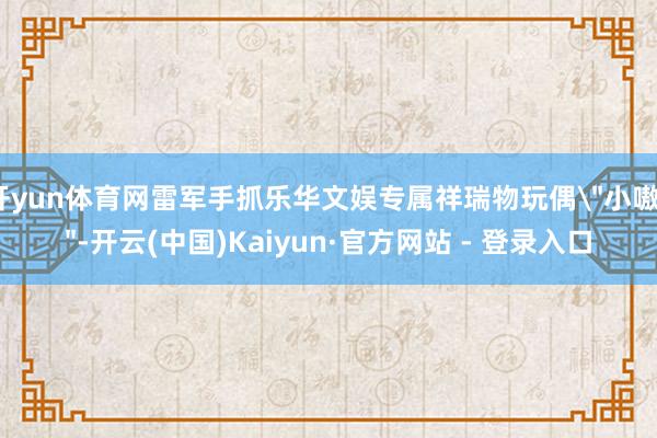 开yun体育网雷军手抓乐华文娱专属祥瑞物玩偶
